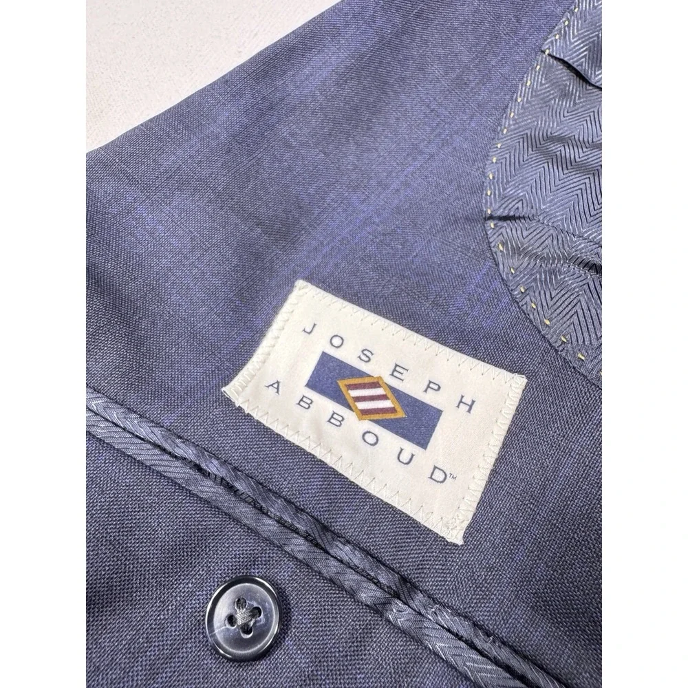 Joseph Abboud Tollegno 1900 Wool Blazer Sport Coat 44R Extreme Slim Black Blue